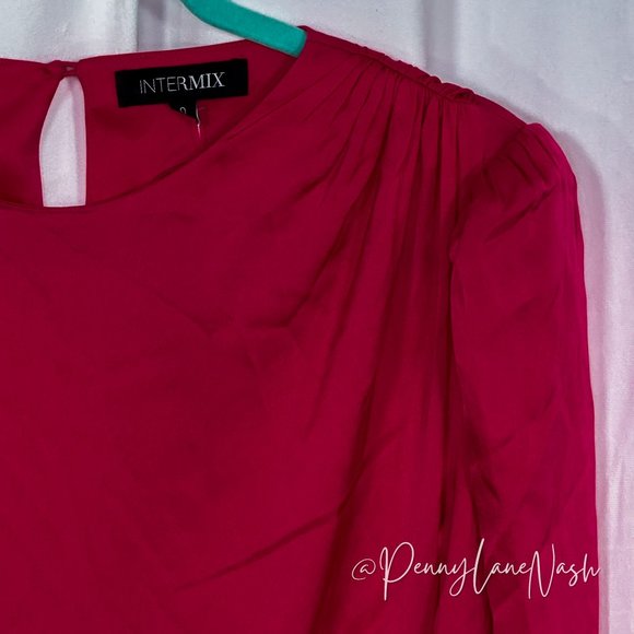 NWT Intermix Jayda Ruched Crepe de Chine Mini Dress - Picture 4 of 14
